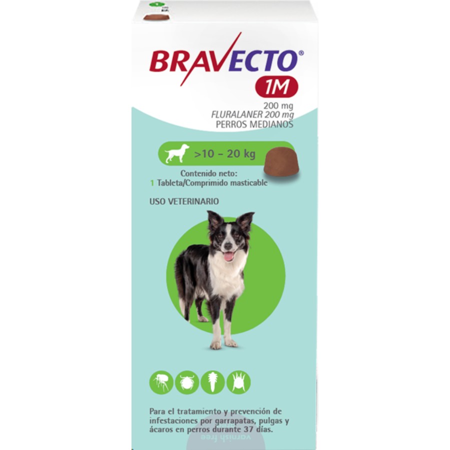 Bravecto Perro 200 Mg  10-20 Kg 1 Mes