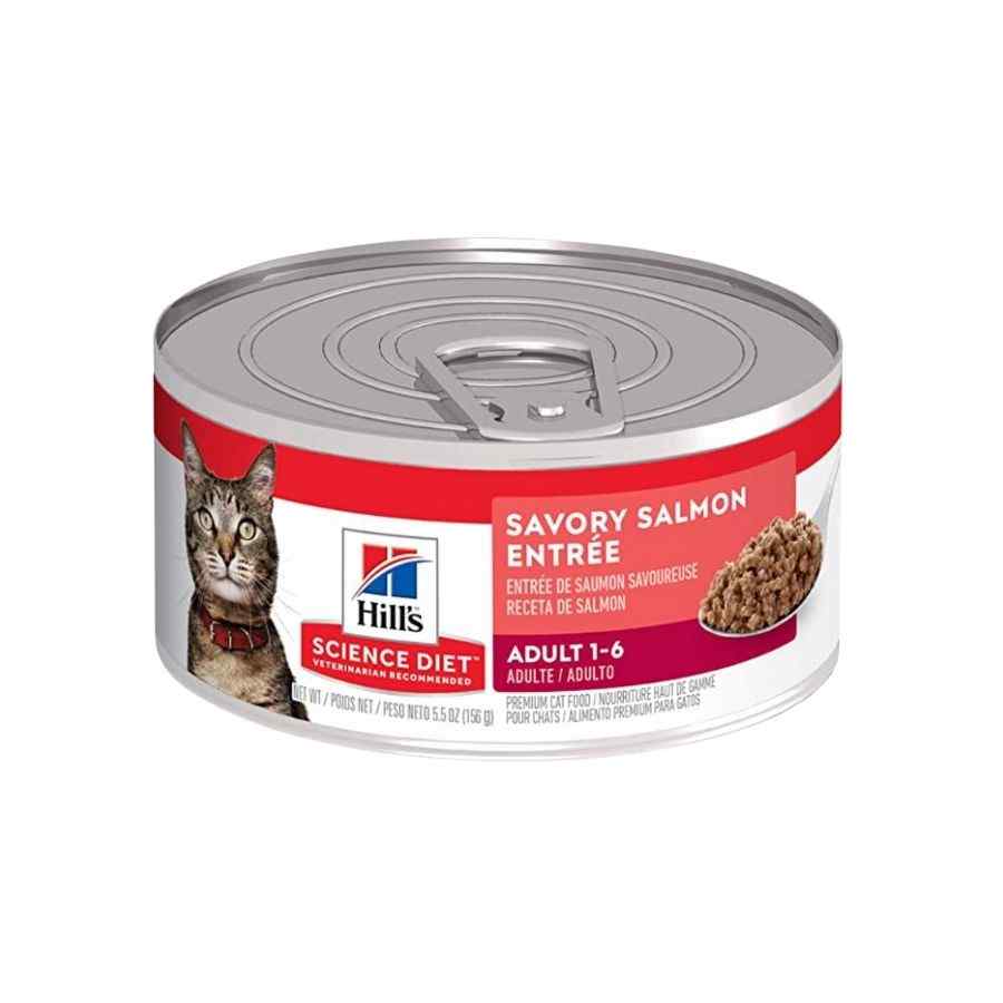 Hill's Science Diet alimento húmedo para gatos adultos sabor salmón 156 GR, , large image number null