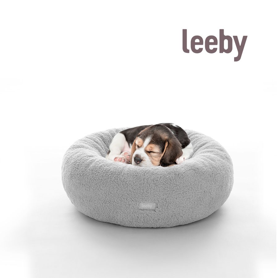 Leeby cama redonda para perros en forma de donut con diseño de ovejitas, , large image number null