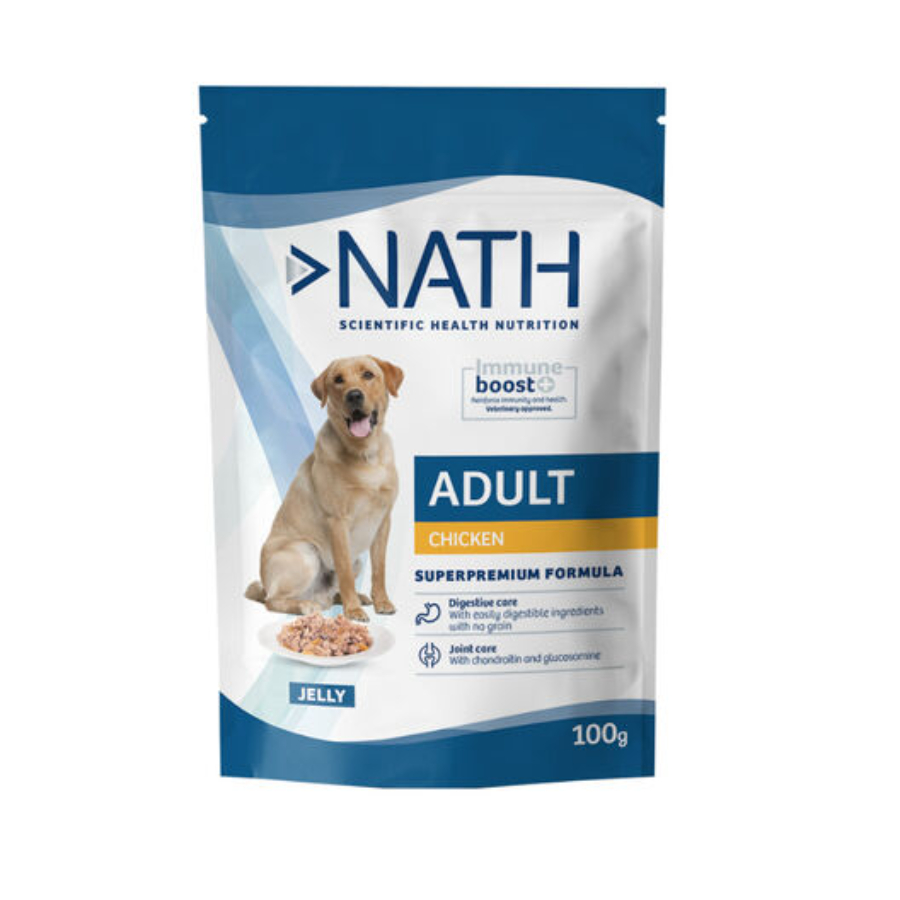 Nath Pouch adulto sabor pollo alimento húmedo para perros 100 GR, , large image number null