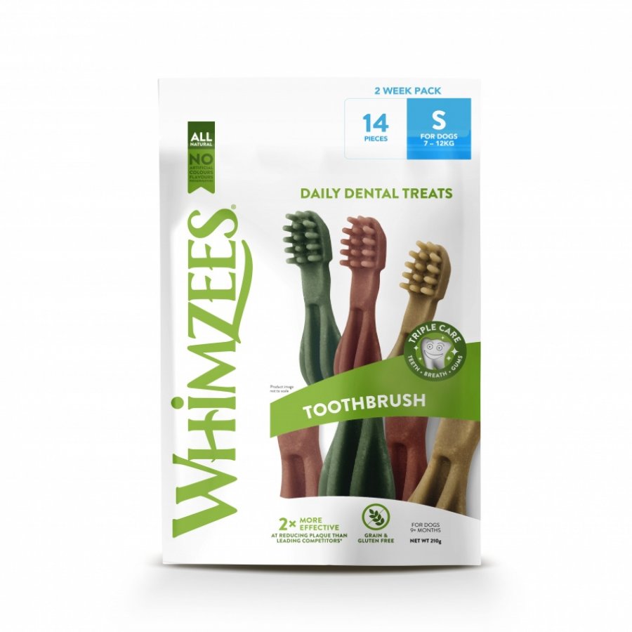 Whimzees snack dental s - forma de cepillo de dientes 1 bolsa de 14 unidades