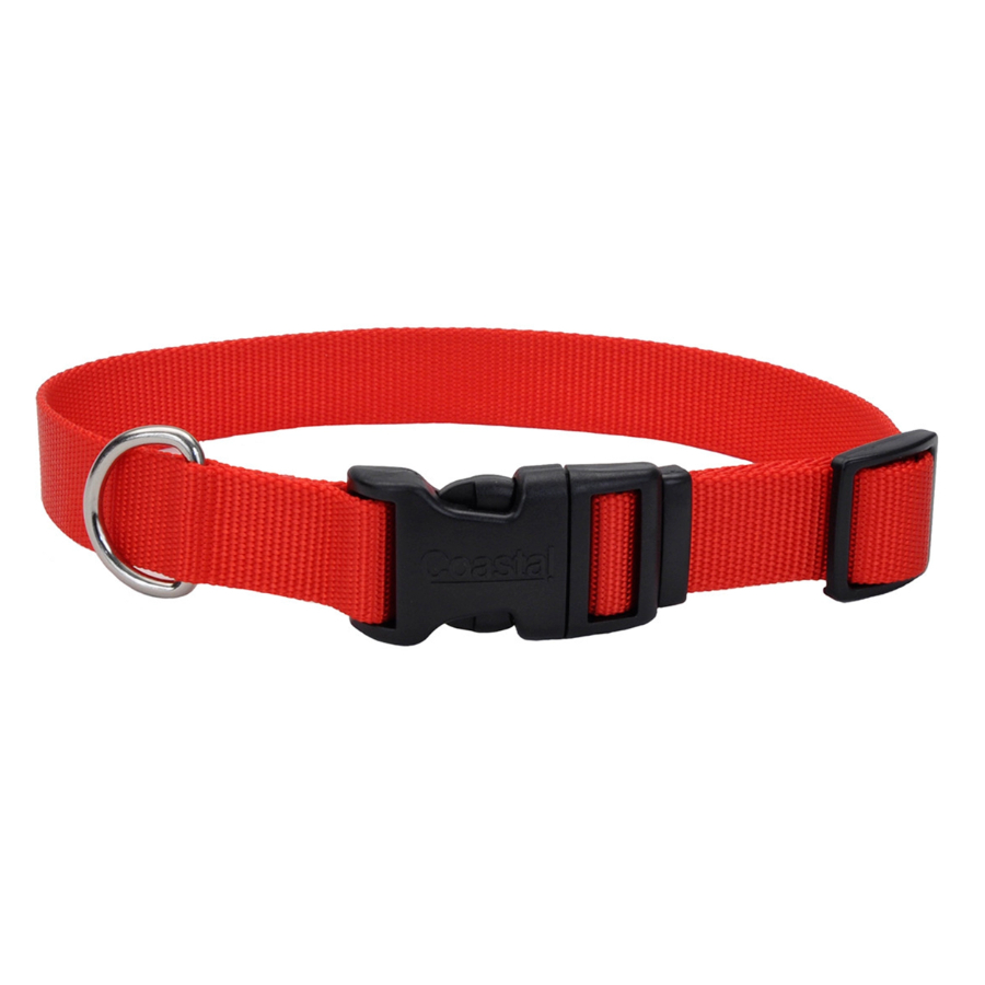 Collar de perro ajustable con hebilla de plástico color rojo, , large image number null