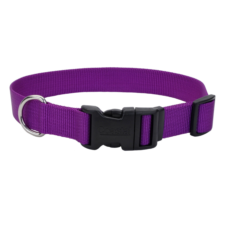 Collar para perro ajustable con hebilla de plástico color morado, , large image number null