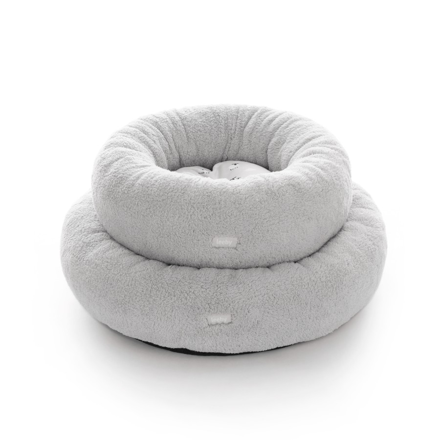 Leeby cama redonda para perros en forma de donut con diseño de ovejitas, , large image number null