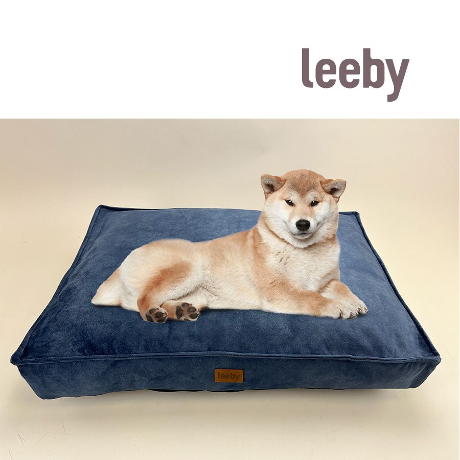 Leeby Colchoneta Impermeable y Desfundable Azul Marino para perros