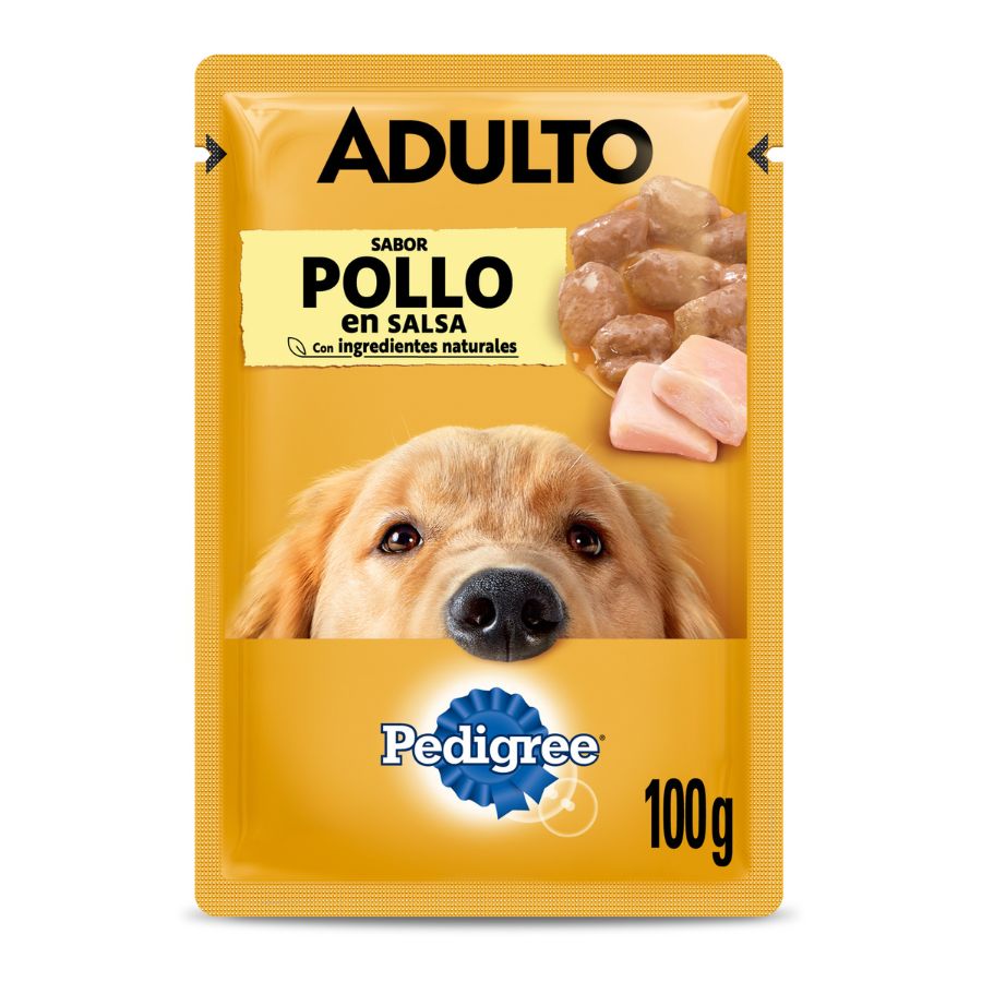 Pouch Pedigree para perros adulto sabor pollo 100 GR