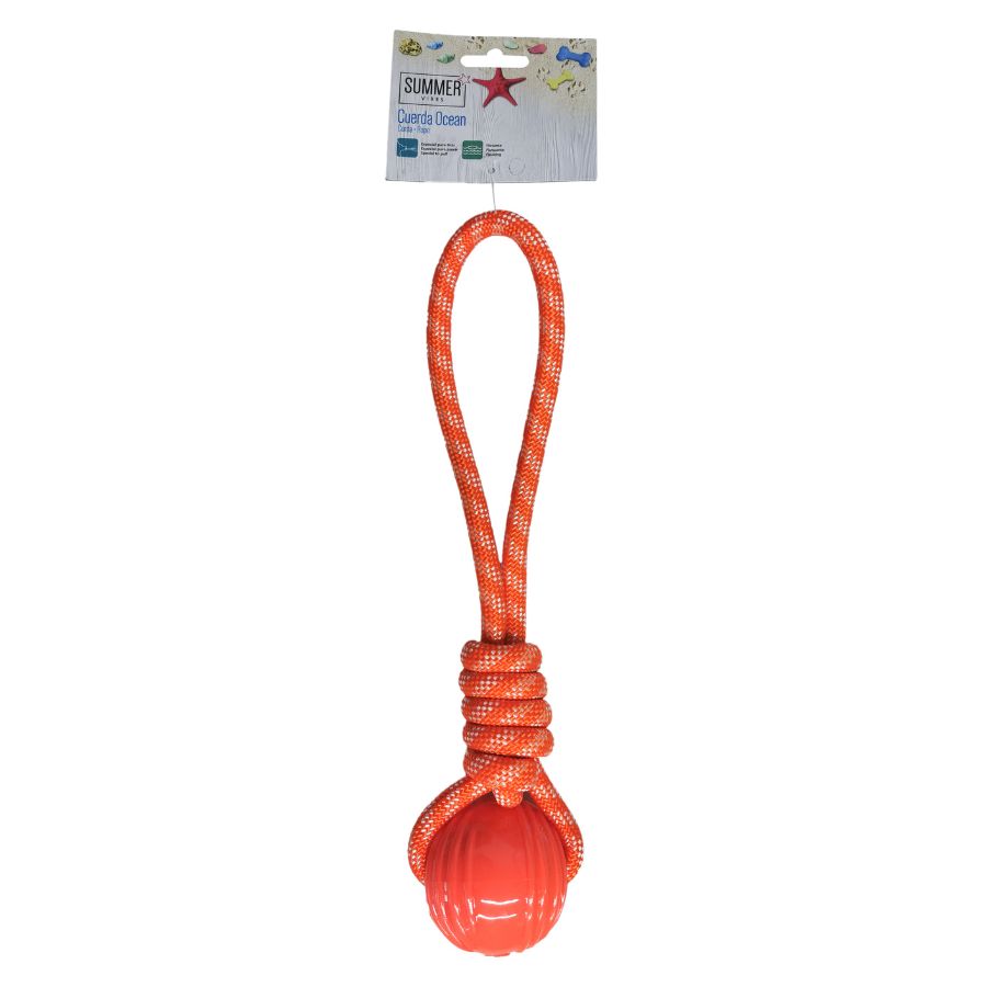 Summer Vibes ocean cuerda flotante con pelota para perros