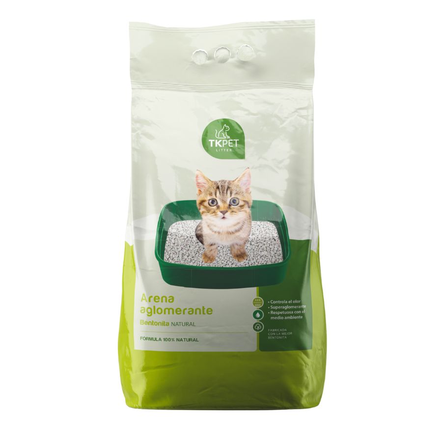 Arena aglomerante natural de bentonita para gatos