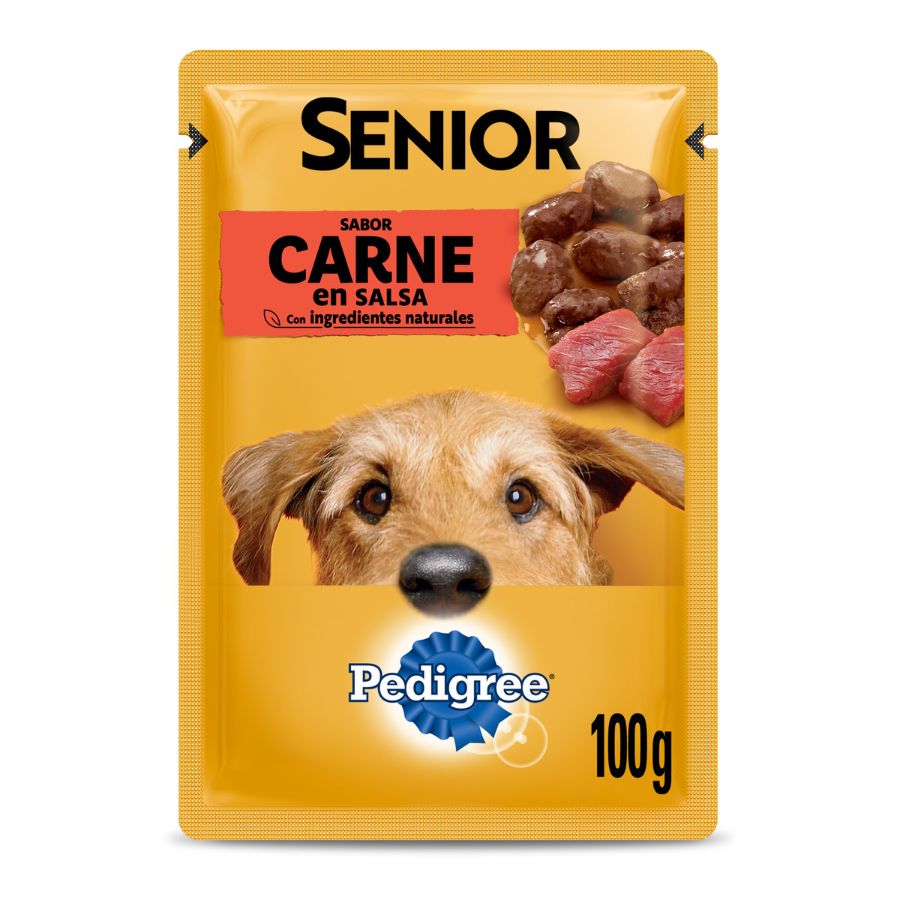 Pouch Pedigree para perros adulto +7 sabor carne 100 GR