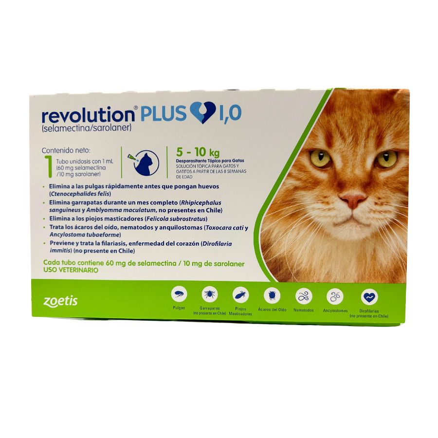 Revolution plus desparasitante tópico para gatos de 5 a 10 KG - 1.0 ML