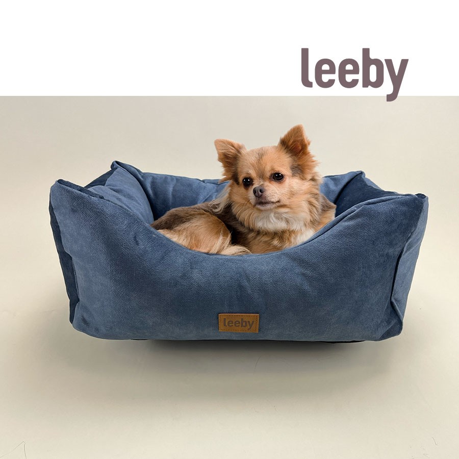 Leeby Cama Impermeable y Desfundable Azul Marino para perros