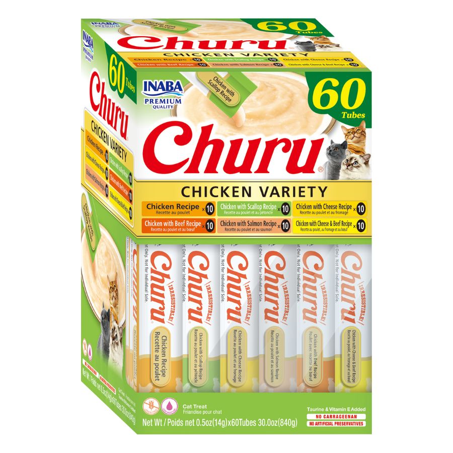 Churu para gatos variedad de sabores pollo 60 tubos/840 GR