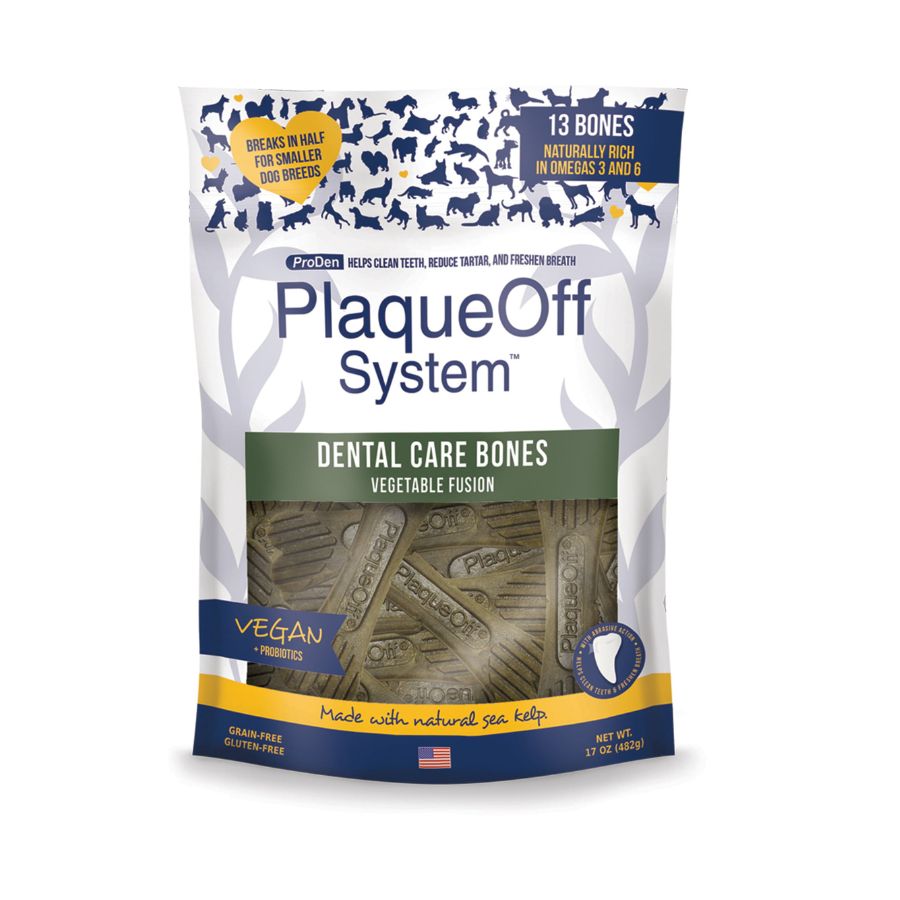 Snack ProDen PlaqueOff Huesos para perros sabor vegetal 340 GR