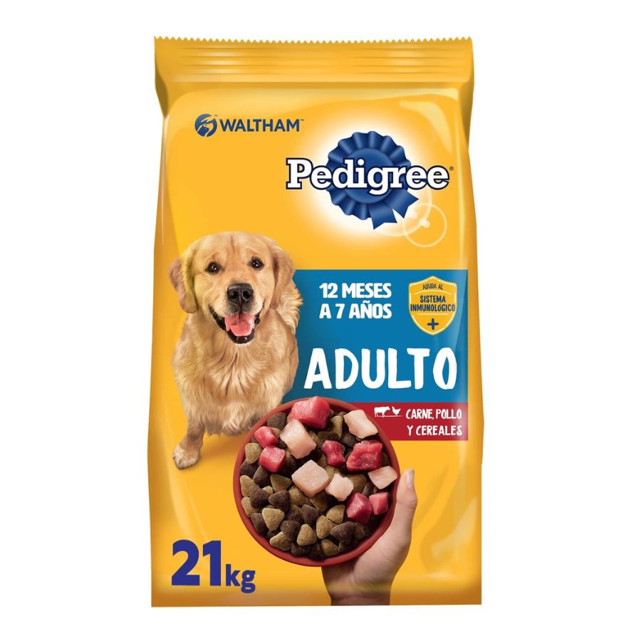 Pedigree alimento seco para perro adulto sabor carne pollo cereal 21 KG, , large image number null