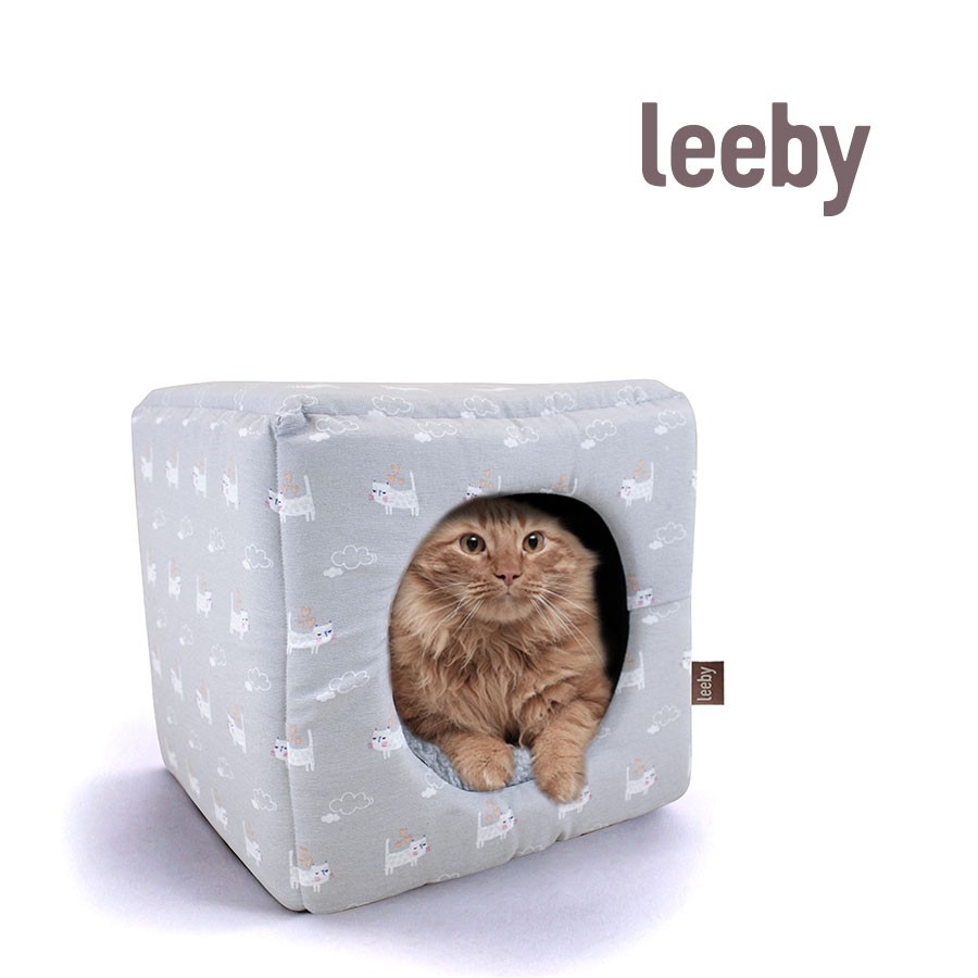 Leeby cama cueva gris para gatos, , large image number null
