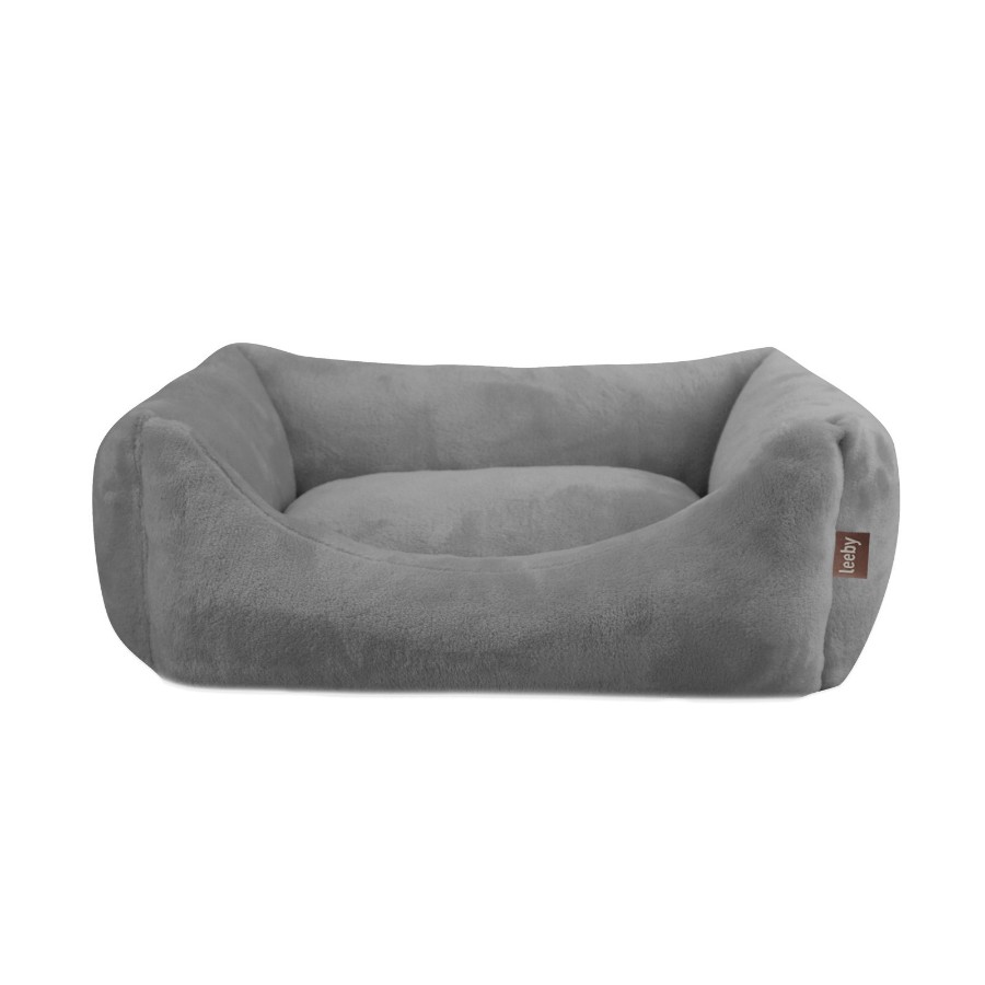 Leeby dog bed velvet grey, , large image number null