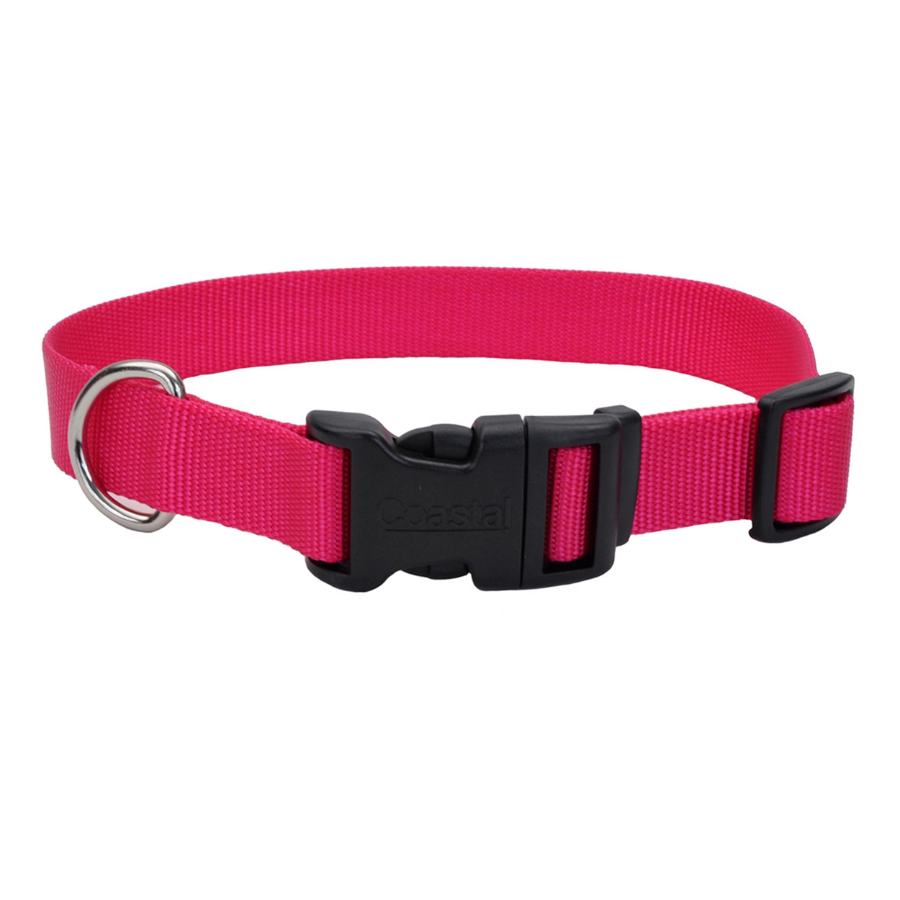 Collar de perro ajustable con hebilla de plástico color rosado, , large image number null