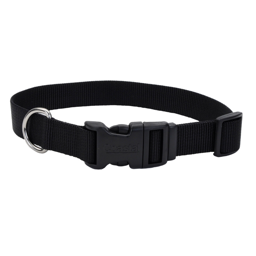 Collar para perro ajustable con hebilla de plástico color negro, , large image number null