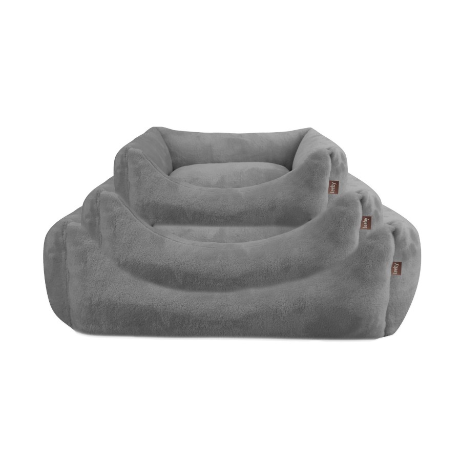 Leeby dog bed velvet grey, , large image number null