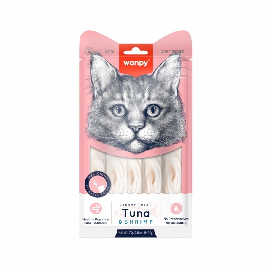 Wanpy creamy treat tuna & shrimp 70 GR