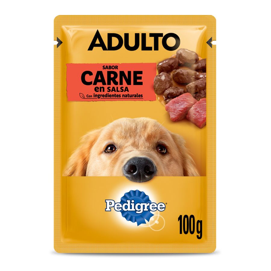 Pouch Pedigree para perros adulto sabor carne 100 GR, , large image number null