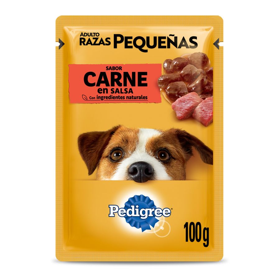 Pouch Pedigree para perros razas pequeñas sabor carne 100 GR