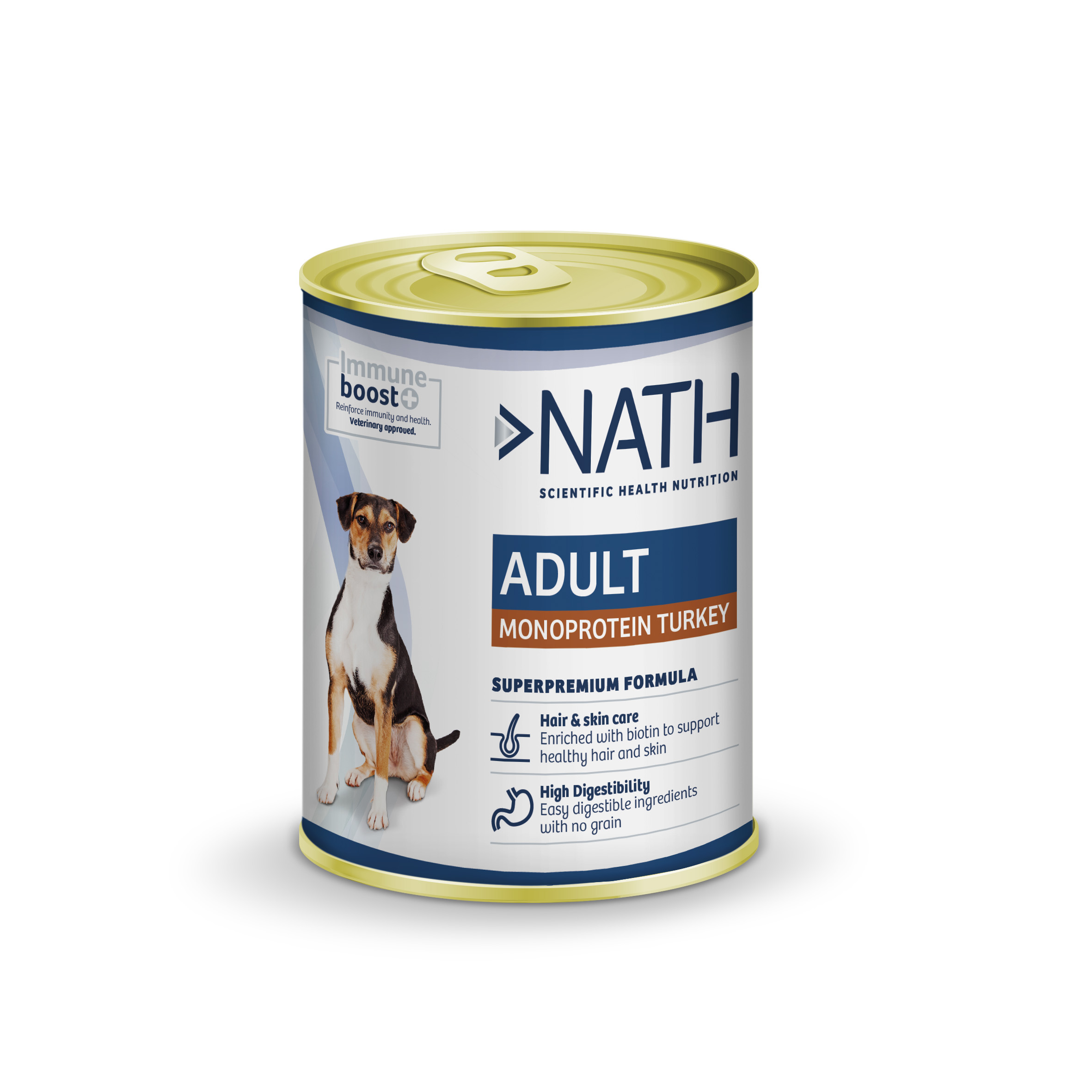 Nath adulto mono protein carne de pavo alimento para perros 400GR