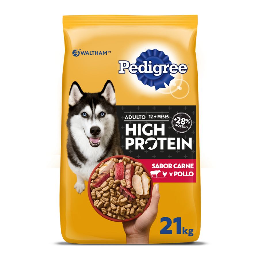 Pedigree alimento seco para perros high protein sabor carne pollo 21 KG, , large image number null