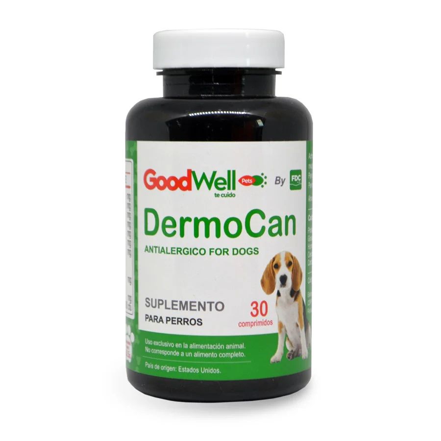 Suplemento antialérgico para perros Dermocan x 30 comp