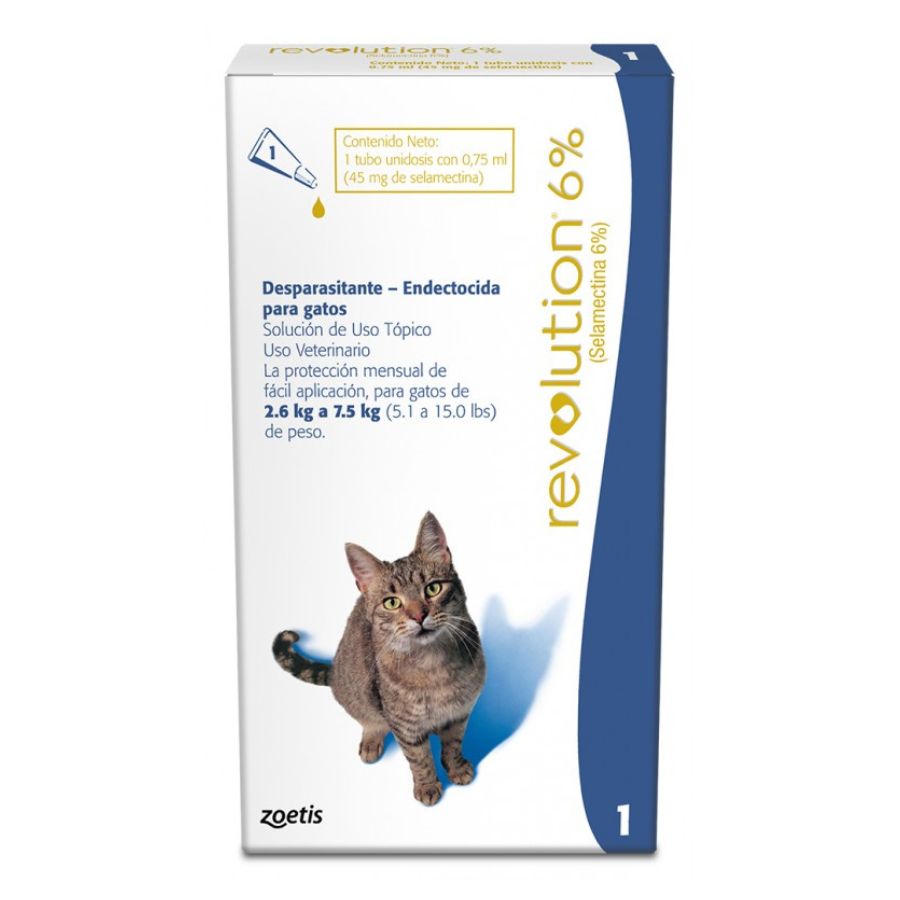 Desparasitante Revolution gato 2,6 KG a 7,5 KG, , large image number null