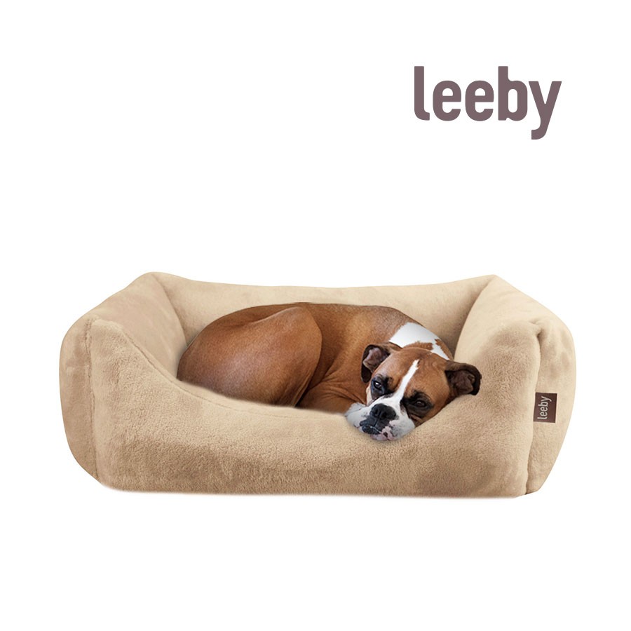 Leeby Cama Desfundable Beige para perros