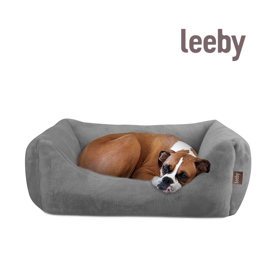 Leeby dog bed velvet grey