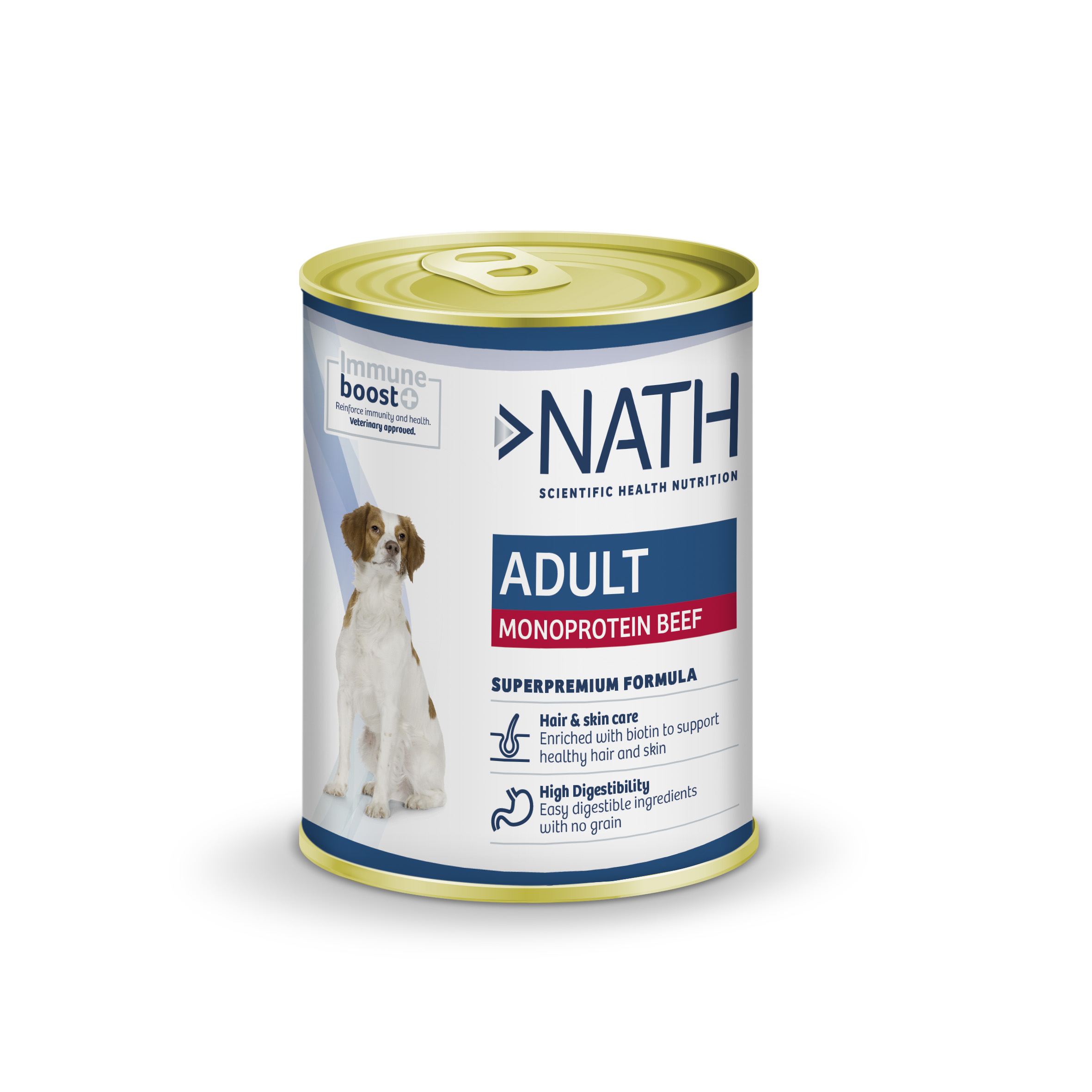 Nath adulto mono protein carne de vacuno alimento húmedo para perros 400GR