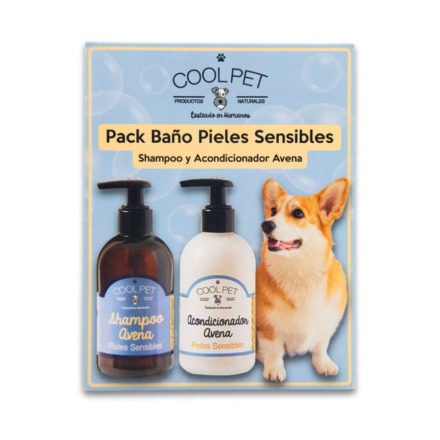 Pack de baño para perros - Shampoo y Acondicionador de Avena para pieles sensibles 250 ML