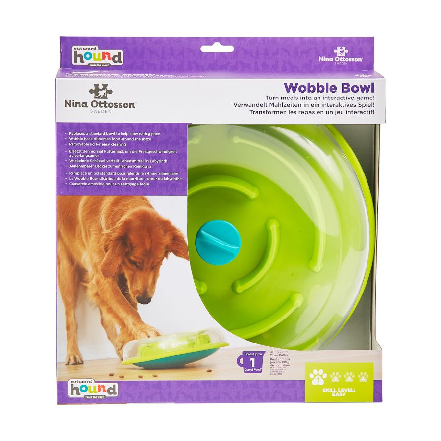 Outward Hound Nina Ottosson Wobble Bowl Juguete Interactivo Portagolosinas para perros, , large image number null