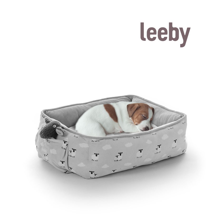Leeby Cama con bolsillo para cachorros con diseño de ovejas, , large image number null