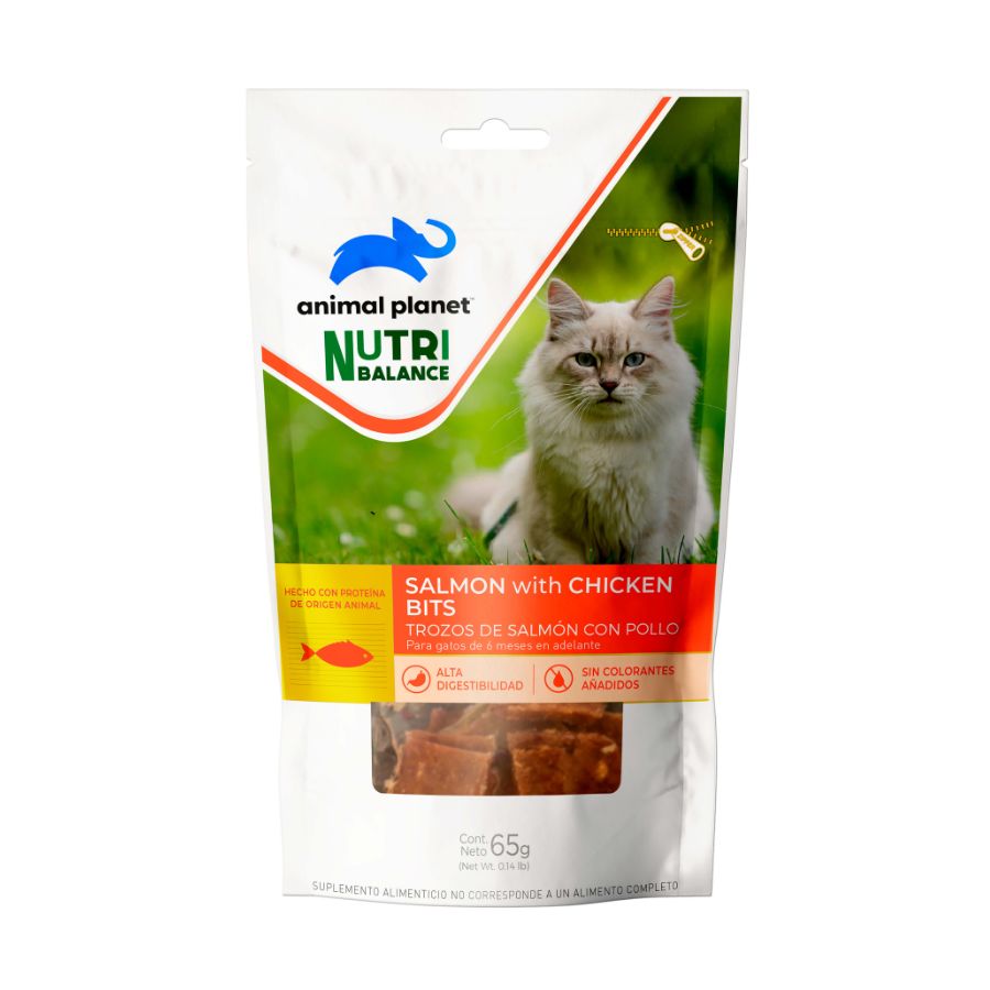 Animal planet nb treats trozos gato salmón 65 GR, , large image number null