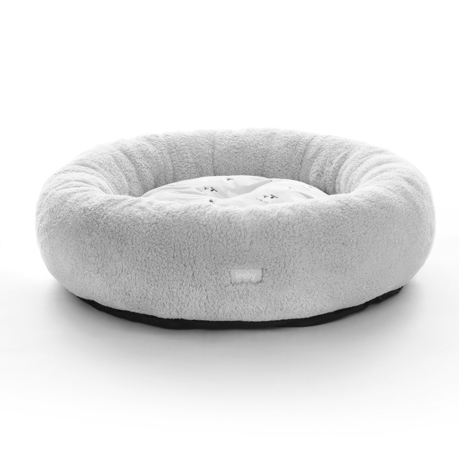 Leeby cama redonda para perros en forma de donut con diseño de ovejitas, , large image number null