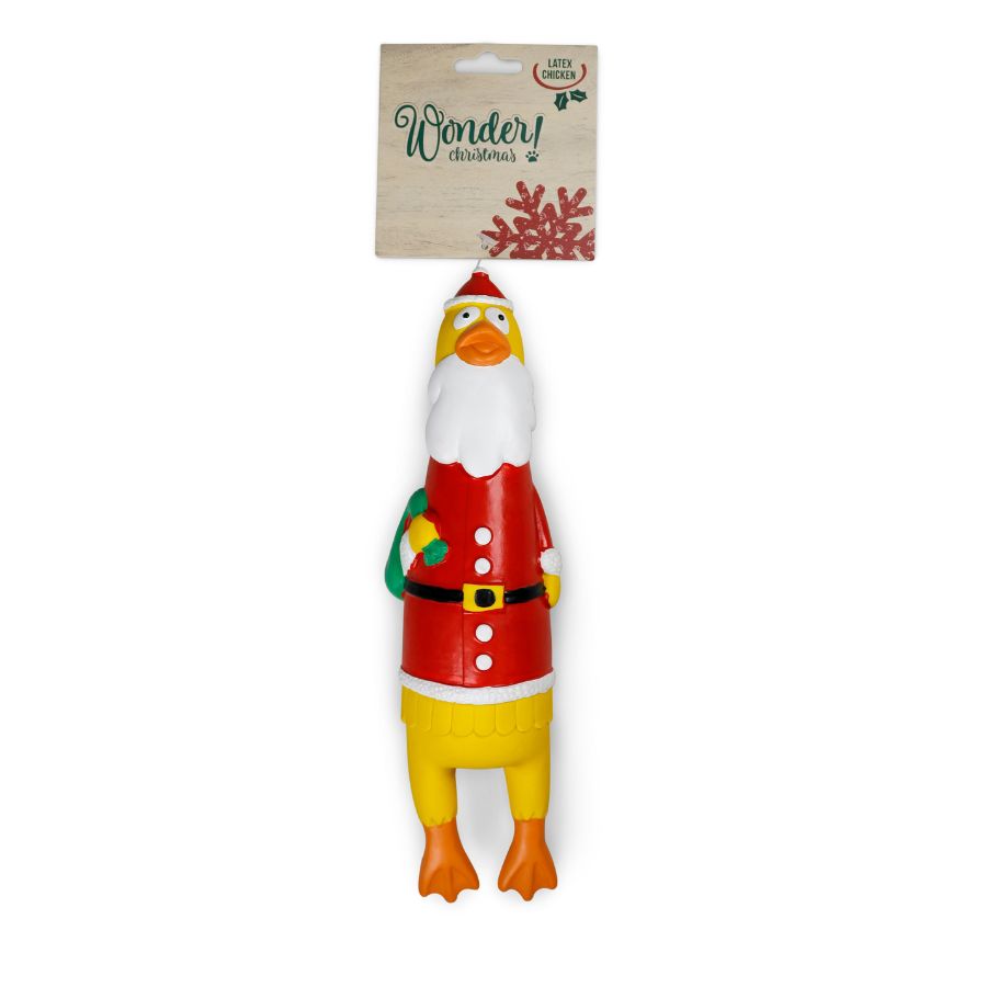 Wonder christmas latex chicken juguete para perro