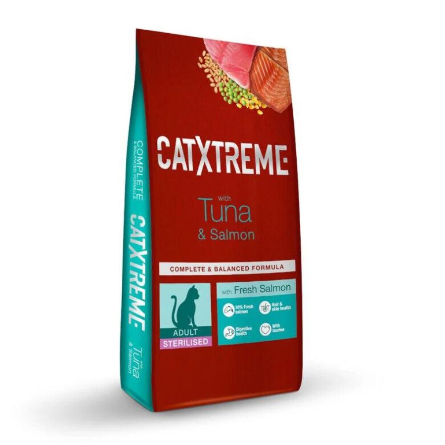 Catxtreme alimento para gatos adultos esterilizados sabor atún y salmón, , large image number null